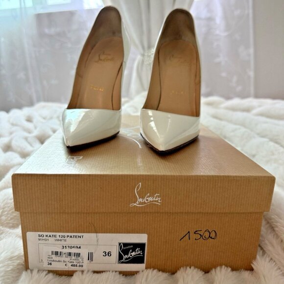 Christian Louboutin Shoes - Christian Louboutin So Kate 120mm Size 36 White Patent Leather